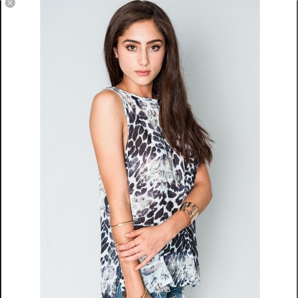 Show me your MuMu Sheer Arnold Animal Print Pocket Tank Small - Picture 2 of 8